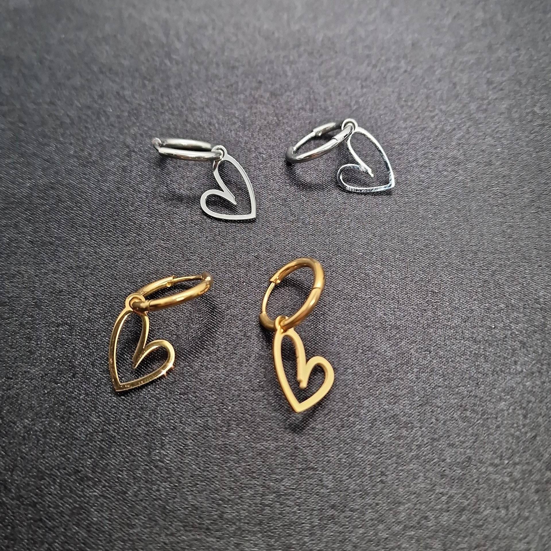 Herzohrringe - Silber/Gold Edelstahl von PericeShop