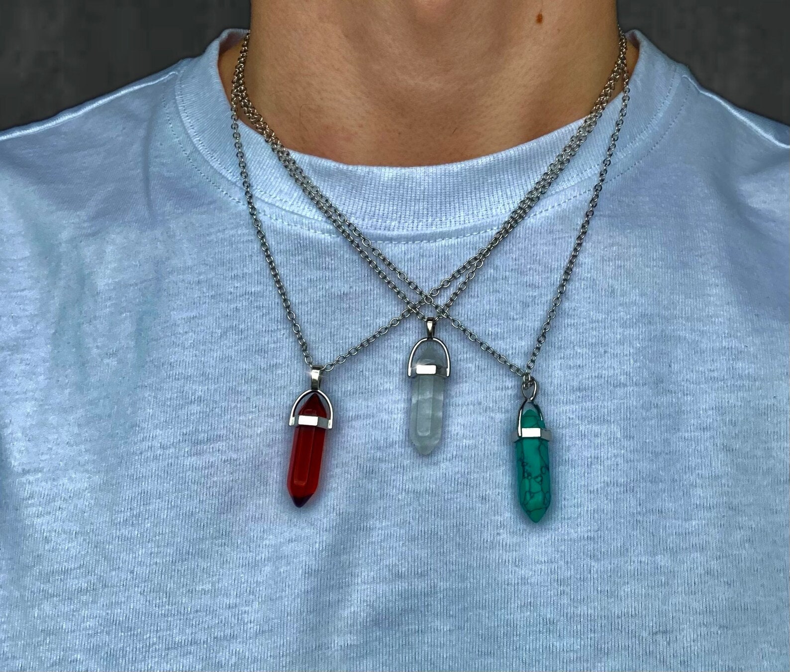 Naturstein Kette Mit Kristallen Und Edelsteinen, Unisex, Astrologie Naturstein Kette Mit Kristallen Und Edelsteinen, Unisex, Astrologie von PericeShop