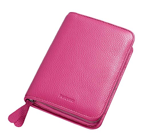 Pericosa Kosmetiktasche Kate, Damen Schminktasche aus Leder, Kosmetik-Etui mit Fächern, Makeup Organizer, Schminktasche für zu Hause und Unterwegs, Groß, 20,5 × 15,5 × 4,5 cm, Pink von Pericosa