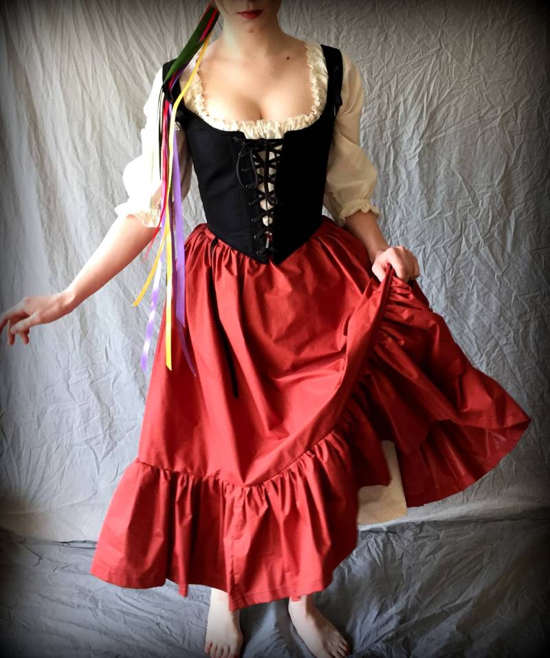 Renaissance Festival Ensemble, 3-Teiliges Korsett, Kurzer Rock, Chemise Nach Wahl, Farbe Small-Plus Size Oder Sonderanfertigungen Ren Faire von PeriodCorsets