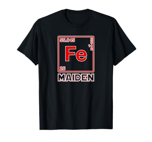 Periodic Table Tees Co - Männer - Schwarz - Klein - Klassisch - Halbarm - T-Shirt - Fe Maiden - (Iron) Parodie auf Eisenelemente (Fe) T-Shirt von Periodic Table Tees Co