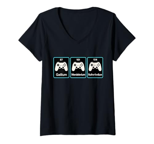 Damen Gaming Gamer Element Ap Chemie Periodensystem T-Shirt mit V-Ausschnitt Damen Gaming Gamer Element Ap Chemie Periodensystem T-Shirt mit V-Ausschnitt von Periodically Table Of Elements Designs