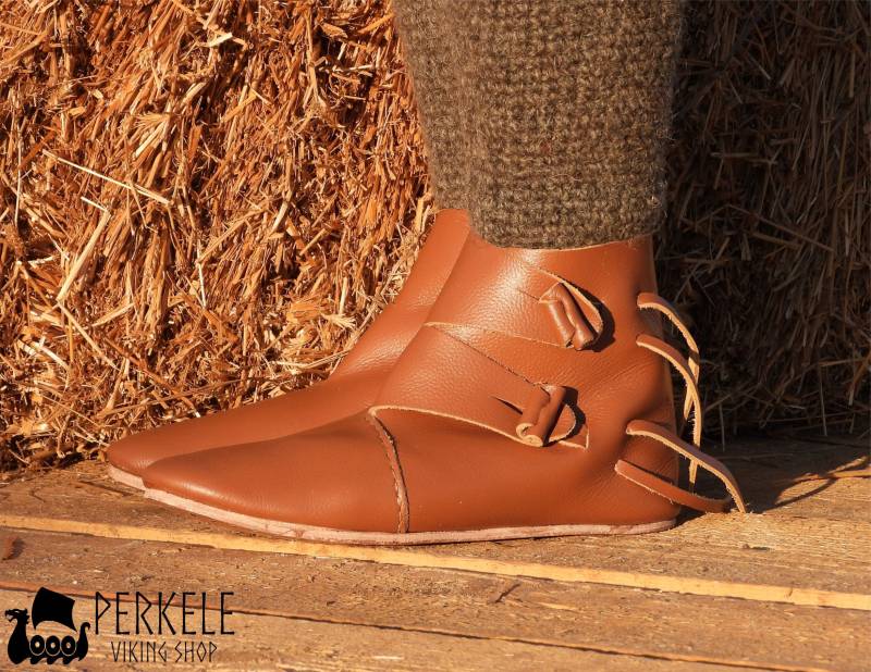 Wikingerschuhe Typ Jorvik Aus 100 % Natürlichem Rindsleder von PerkeleVikingClothes