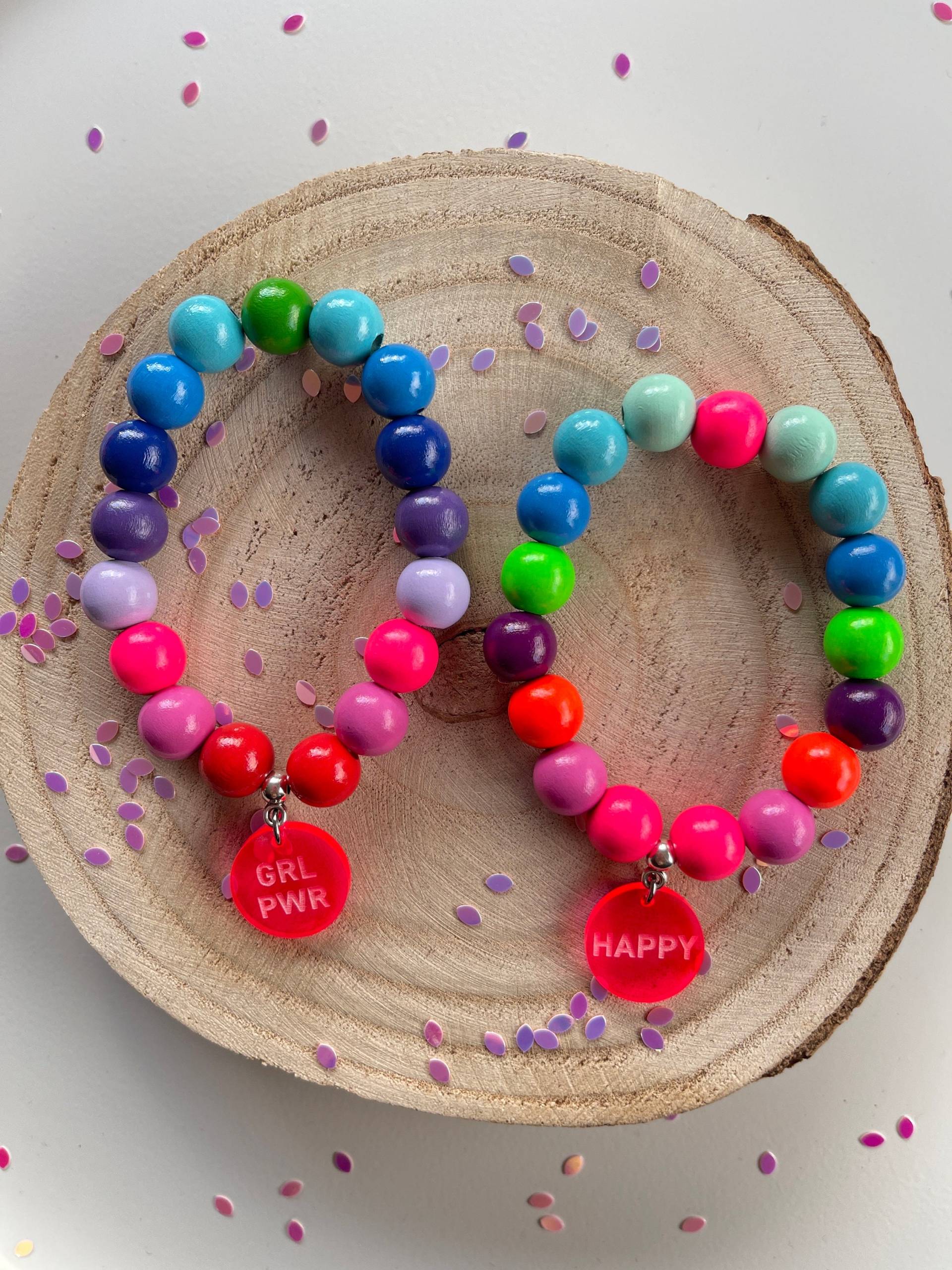 Armband Holz Perlenarmband Tassel Boho Pink Holzperlen Quaste Neon Regenbogen Handmade Armband Holz Perlenarmband Tassel Boho Pink Holzperlen Quaste Neon Regenbogen Handmade von PerlaHandgemacht