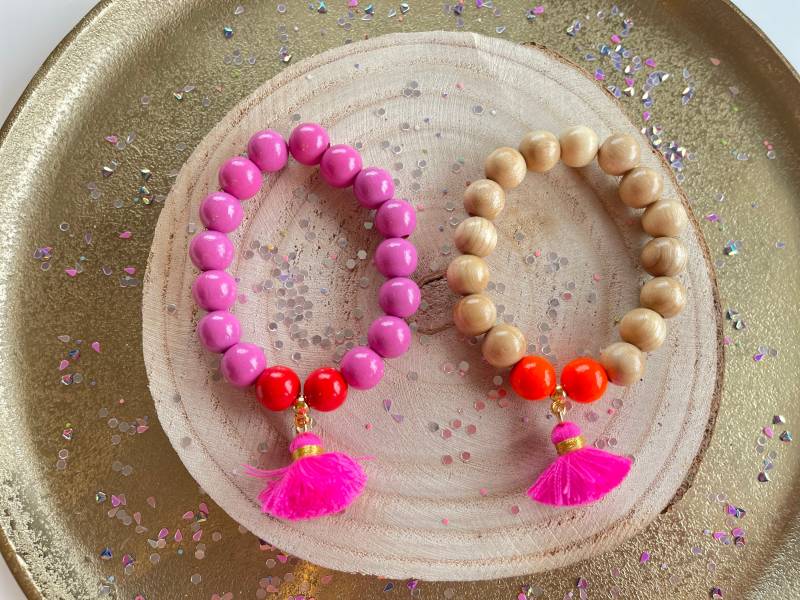 Perlenarmband Tassel Pink von PerlaHandgemacht