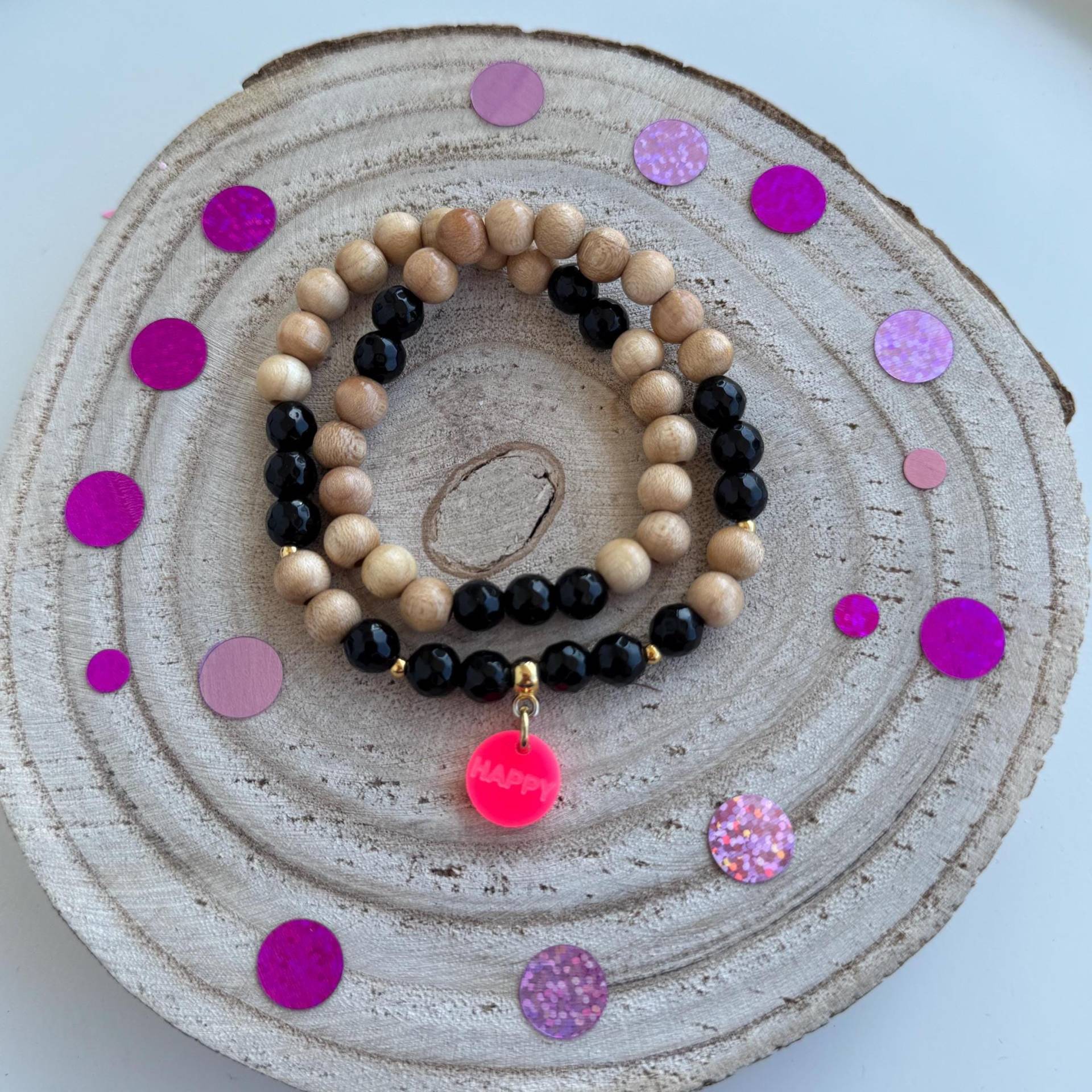 Armband Neon Acryl Holz Wickelarmband Holzarmband Coin Perlenarmband Armband Neon Acryl Holz Wickelarmband Holzarmband Coin Perlenarmband von PerlaHandgemacht