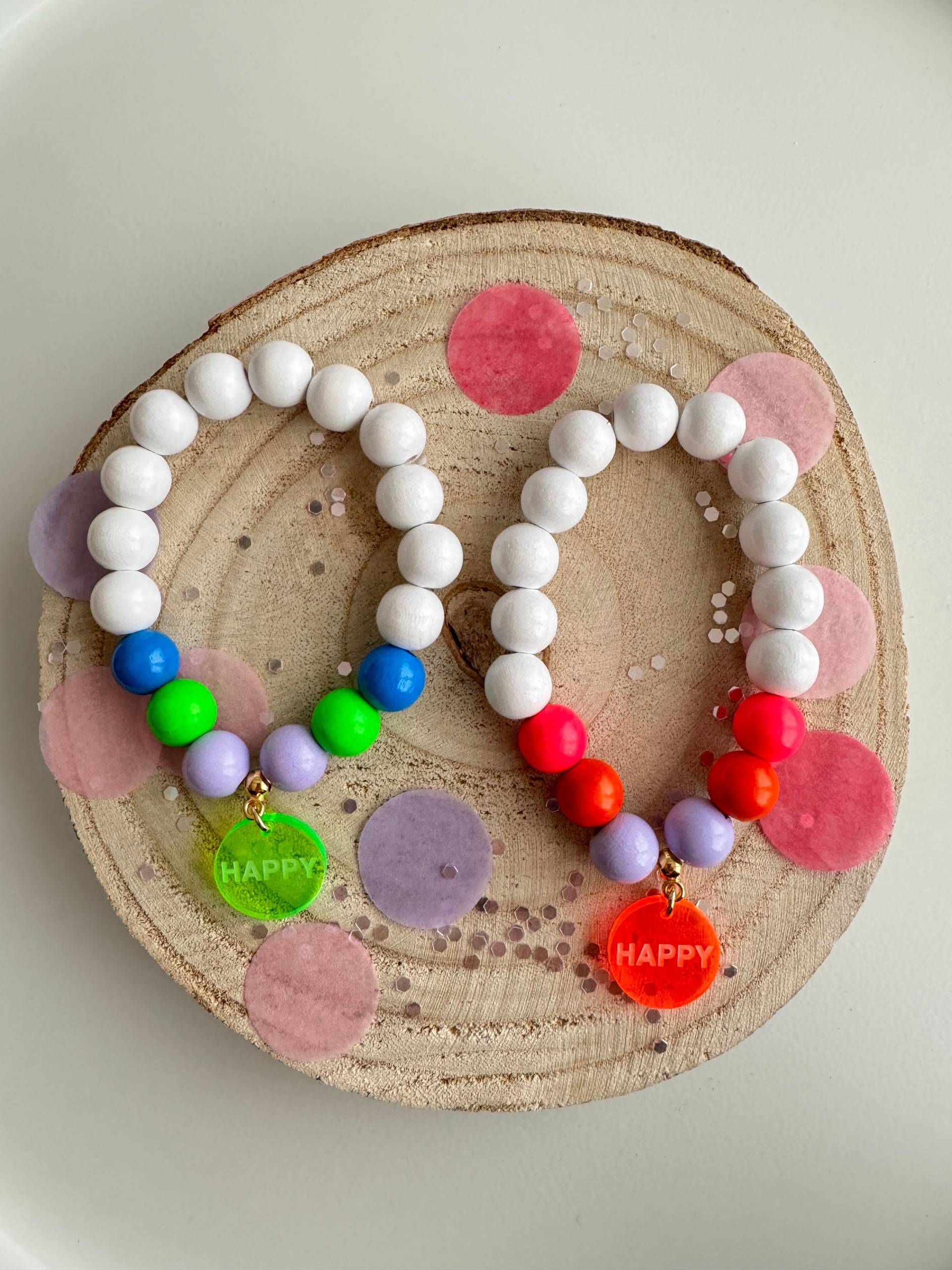 Armband Neon Holz Perlenarmband Tassel Boho Pink Holzperlen Armband Neon Holz Perlenarmband Tassel Boho Pink Holzperlen von PerlaHandgemacht