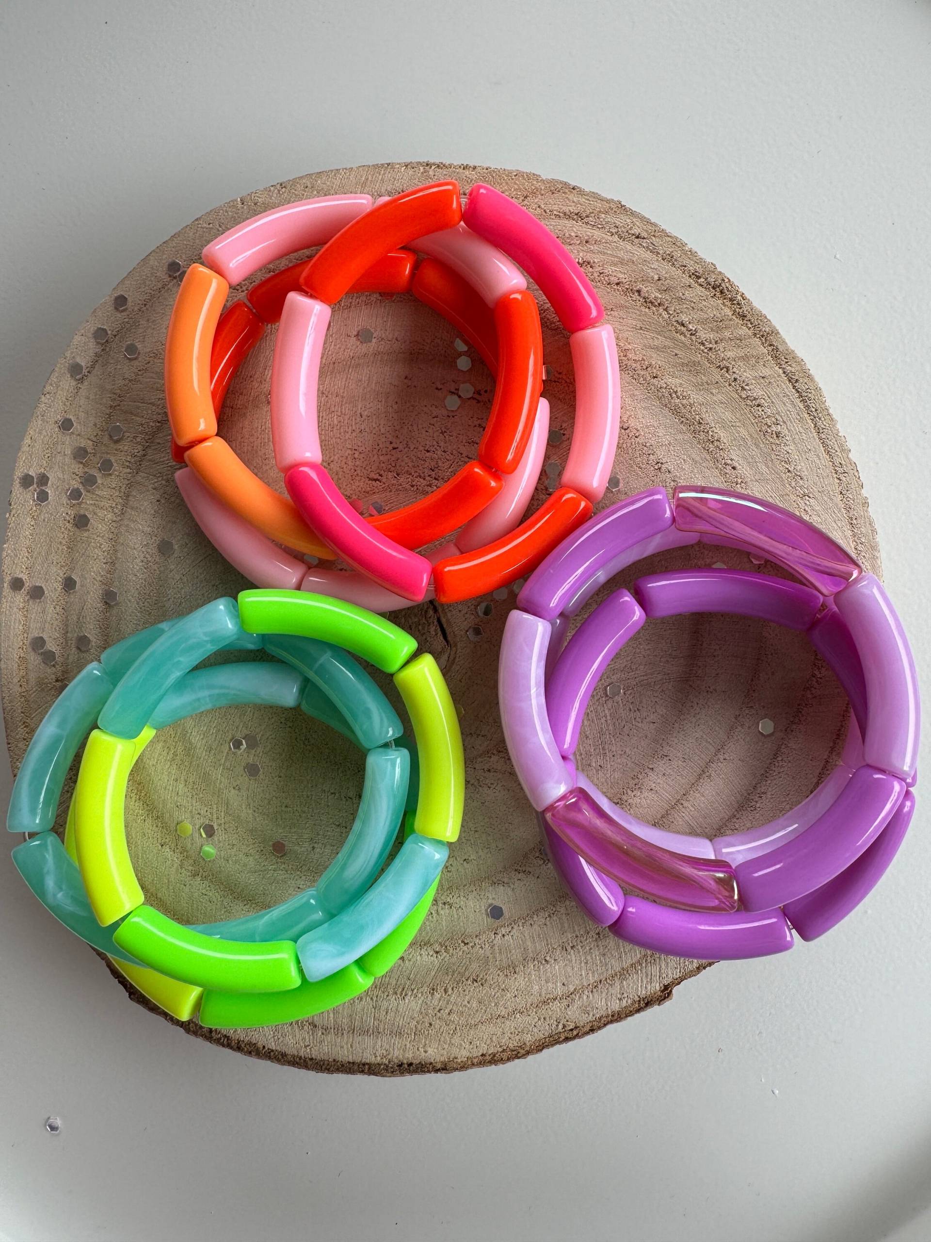 Armreif Acrylreifen Acryl Armband Perlenarmband Neon Boho Mala Armreif Acrylreifen Acryl Armband Perlenarmband Neon Boho Mala von PerlaHandgemacht