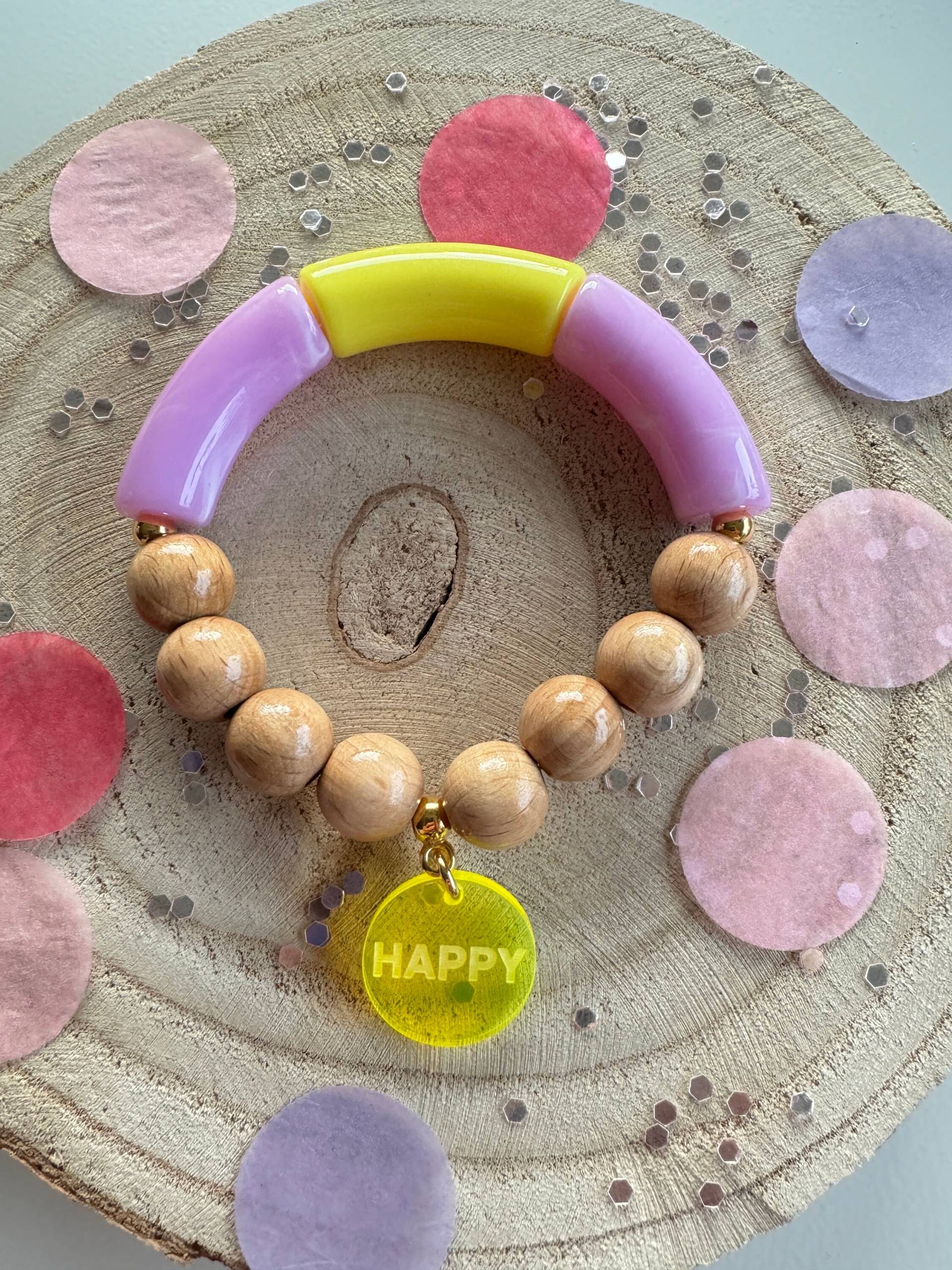 Armreif Armband Reifenperlen Acrylperlen Perlenarmband Gold Neon Boho Armreif Armband Reifenperlen Acrylperlen Perlenarmband Gold Neon Boho von PerlaHandgemacht