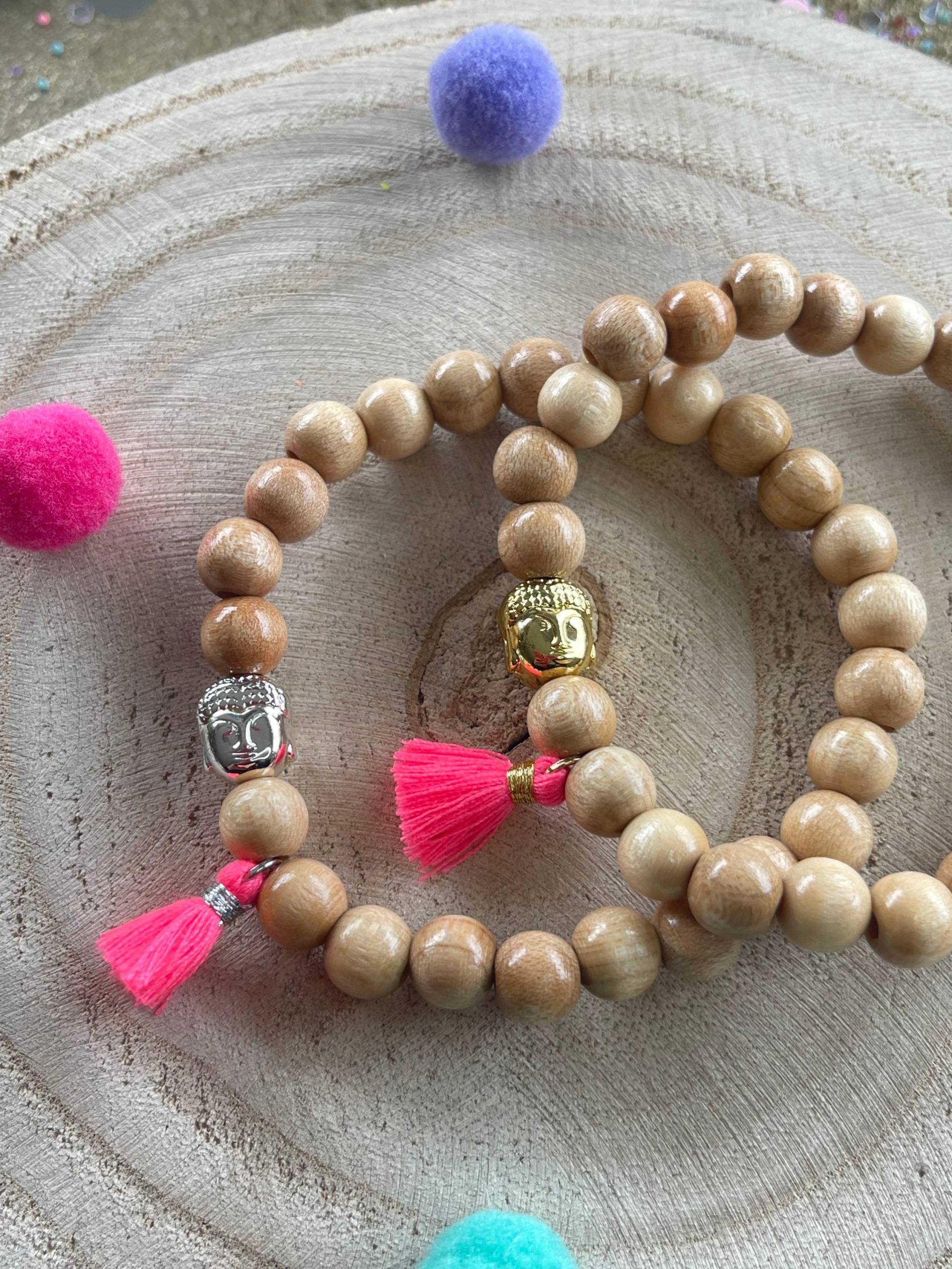 Buddha Band Armband Hämatit Holz Perlenarmband Tassel Boho Pink Holzperlen Buddha Band Armband Hämatit Holz Perlenarmband Tassel Boho Pink Holzperlen von PerlaHandgemacht