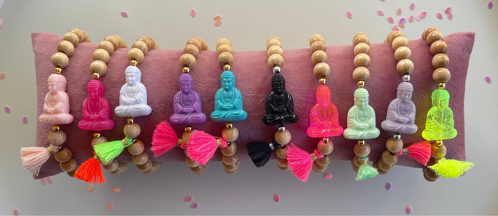 Buddha Neon Band Armband Holz Perlenarmband Tassel Boho Pink Holzperlen Buddha Neon Band Armband Holz Perlenarmband Tassel Boho Pink Holzperlen von PerlaHandgemacht