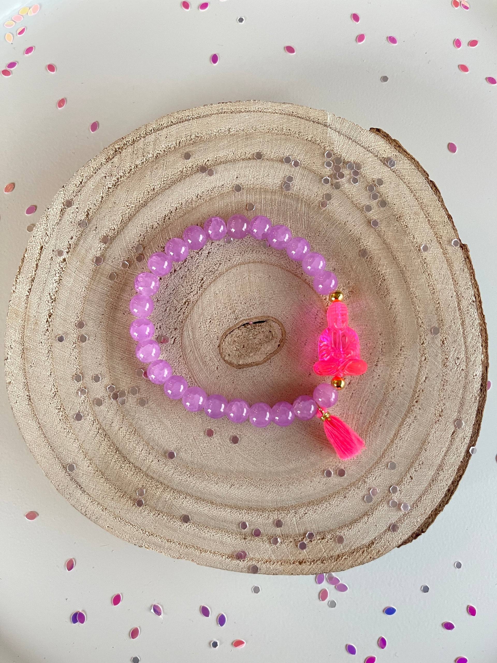 Budhaarmband Neon Armband Perlenarmband Buddha Tassels Boho Pink Budhaarmband Neon Armband Perlenarmband Buddha Tassels Boho Pink von PerlaHandgemacht