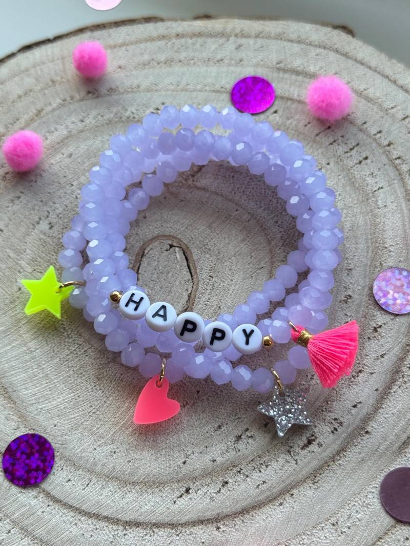 Neon Acryl Acrylanhänger Happy Armband Perlenarmband Glasperlen Geschenk Glasschliffperlen Pink Neon Acryl Acrylanhänger Happy Armband Perlenarmband Glasperlen Geschenk Glasschliffperlen Pink von PerlaHandgemacht