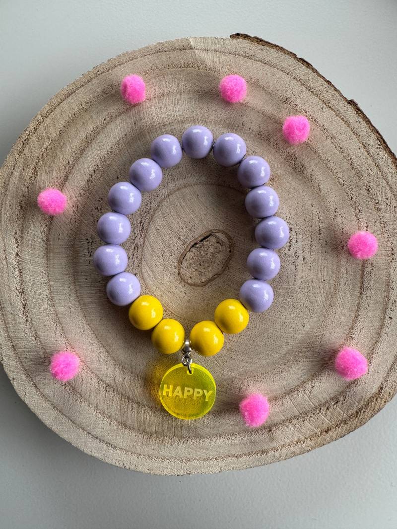 Neon Armband Holz Perlenarmband Tassel Boho Pink Holzperlen Neon Armband Holz Perlenarmband Tassel Boho Pink Holzperlen von PerlaHandgemacht