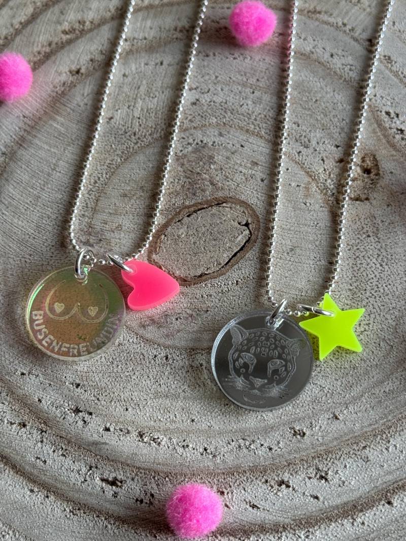 Neon Ketten 925 Sterling Silber Gold Kugelkette Kette Mit Anhänger Coin von PerlaHandgemacht