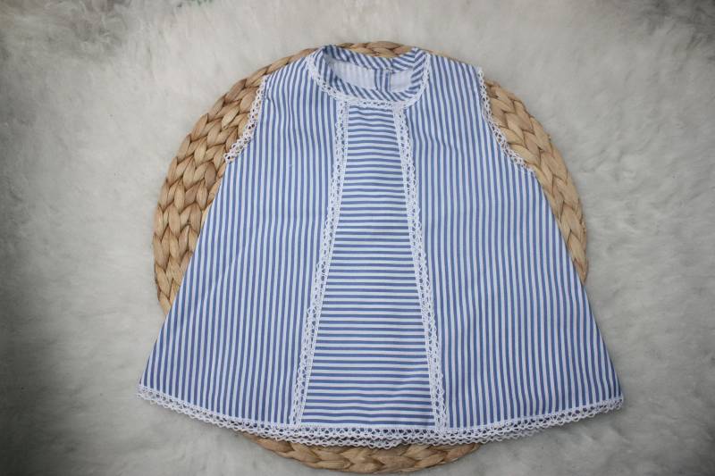 Kleid Blaue Streifen Mit Spitze von PerlasyCocoShop