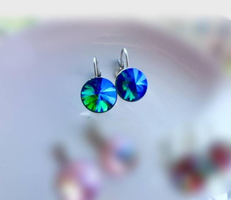 Blaue Edelstahlschwellen Mit Runder Glaskristall-Rivoliform 12 Mm von PerledOcean