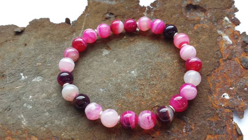 Achat Armband Mit 925Er Silberelementen von PerlenAteliers