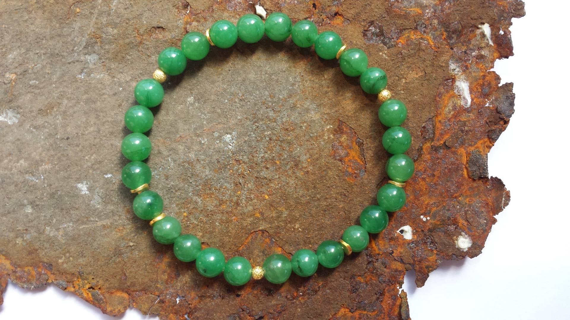 Aventurin Armband Mit Goldelementen von PerlenAteliers