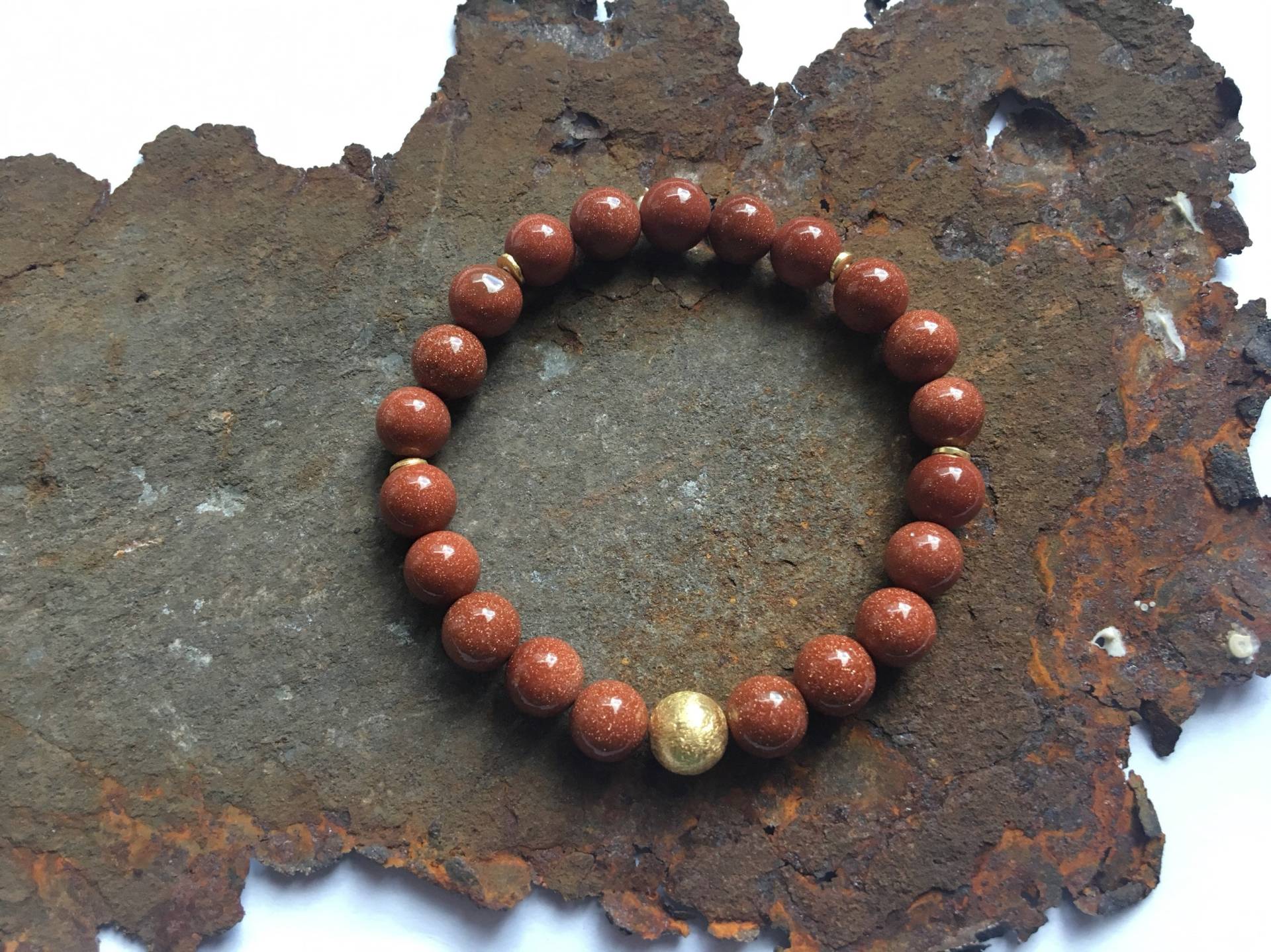 Goldfluss Armband Mit Goldelementen Goldfluss Armband Mit Goldelementen von PerlenAteliers