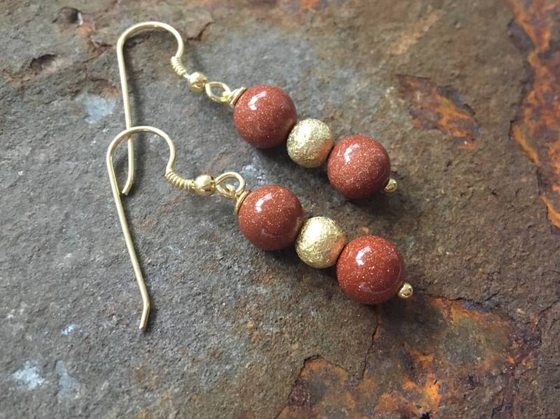 Goldfluss Ohrringe Mit Goldelementen von PerlenAteliers