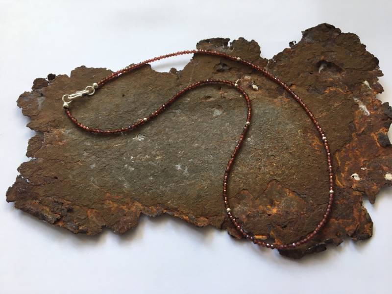 Granat Kette Mit 925Er Silberelementen von PerlenAteliers