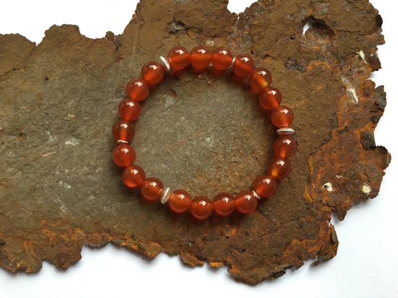 Karneol Armband Mit 925Er Silberelementen von PerlenAteliers