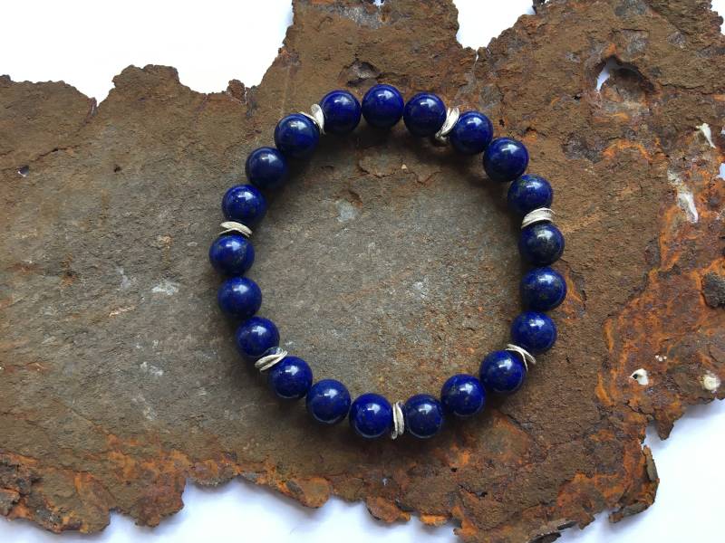 Lapislazuli Armband Mit 925Er Silberelementen von PerlenAteliers