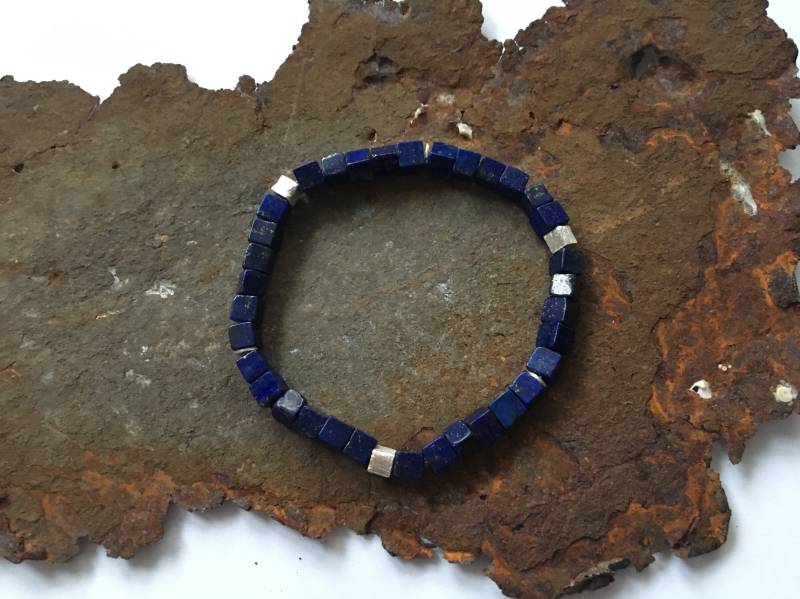 Lapislazuli Armband Mit 925Er Silberelementen von PerlenAteliers