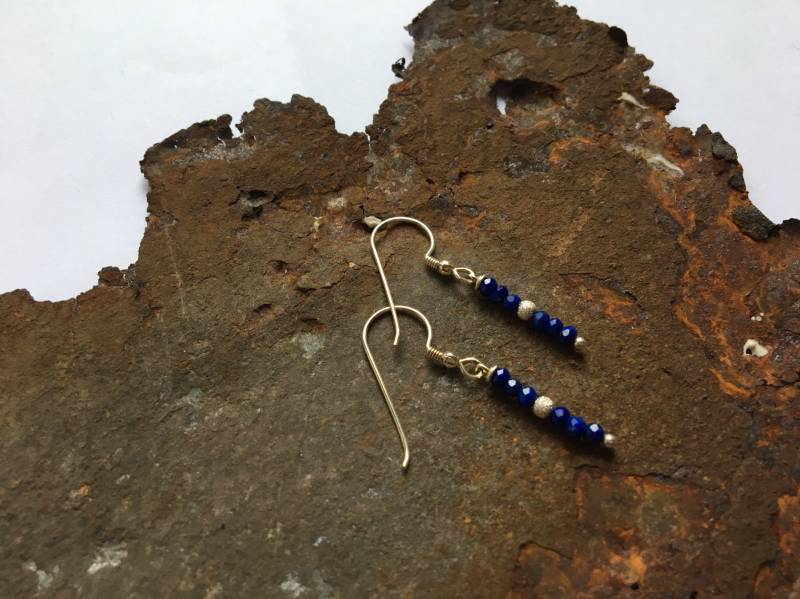 Lapislazuli Edelsteinohrringe Mit 925Er Silberelementen von PerlenAteliers