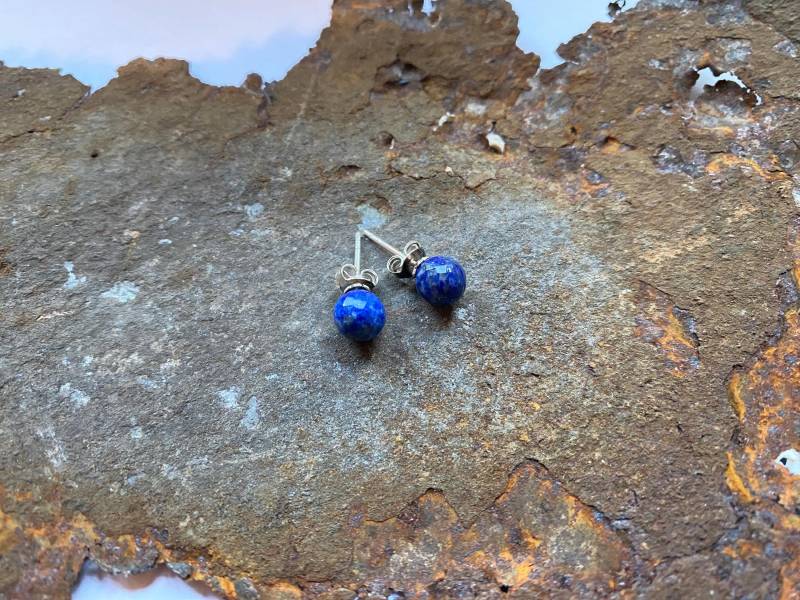 Lapislazuli Ohrstecker Aus 925Er Silber von PerlenAteliers