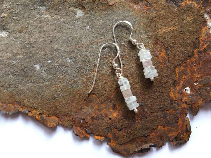 Mondstein Ohrringe Mit 925 Silberelementen von PerlenAteliers