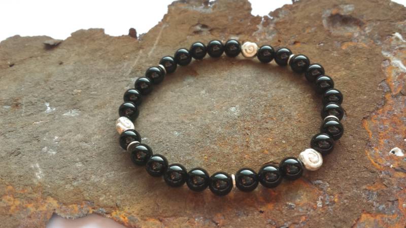 Onyx Armband Mit 925Er Silberelementen von PerlenAteliers