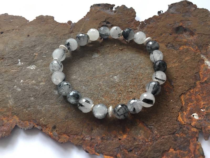 Turmalinquarz Armband Mit 925Er Silberelementen von PerlenAteliers