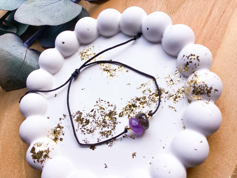 Guter Schlaf Armband| Talisman| Glücksarmband | Amethyst Und Rauchquarz Macramé Armband| Achtsamkeit Schmuck Energiearmband von PerlenFactory