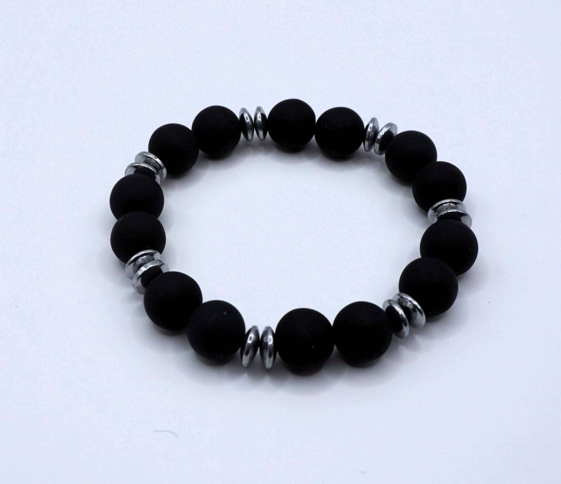 Polaris Armband Hämatit Perlen Schwarz Handmade von PerlenGabriele