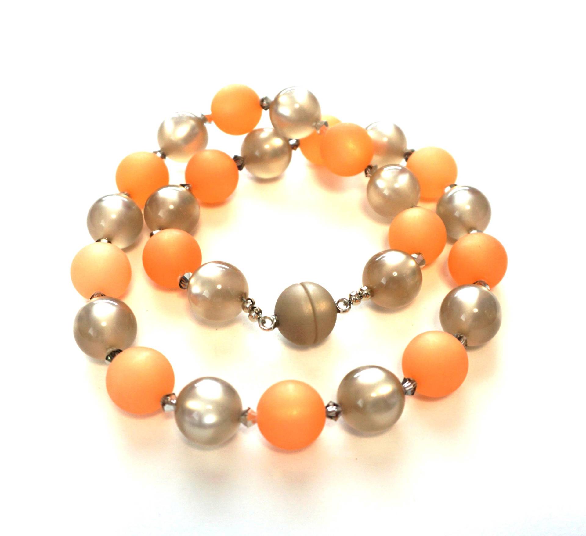 Polaris Perlen Halskette Handmade Orange Matt Grau Glänzend Kristllperlen Perlenkette Schmuck Polaris Perlen Halskette Handmade Orange Matt Grau Glänzend Kristllperlen Perlenkette Schmuck von PerlenGabriele