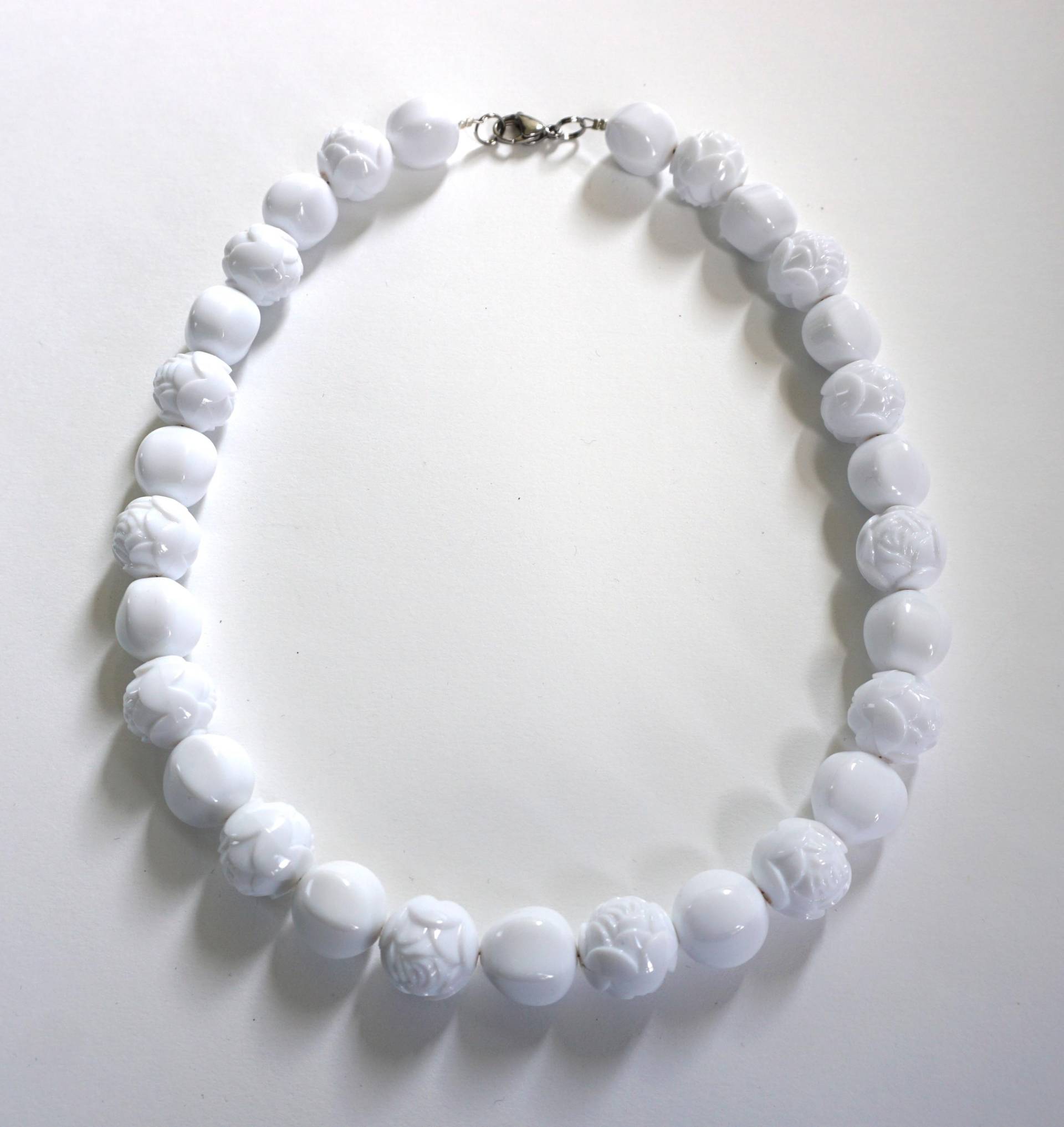 statement Kette Weiße Halskette Acrylperlen Weiß Perlenkette statement Kette Weiße Halskette Acrylperlen Weiß Perlenkette von PerlenGabriele