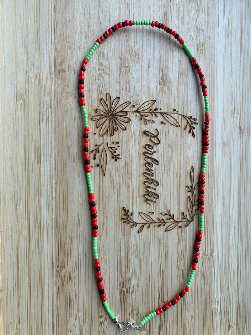 Perlenkikis „Summertime Is Melontime" Perlen Kette Summervibes von PerlenKiki
