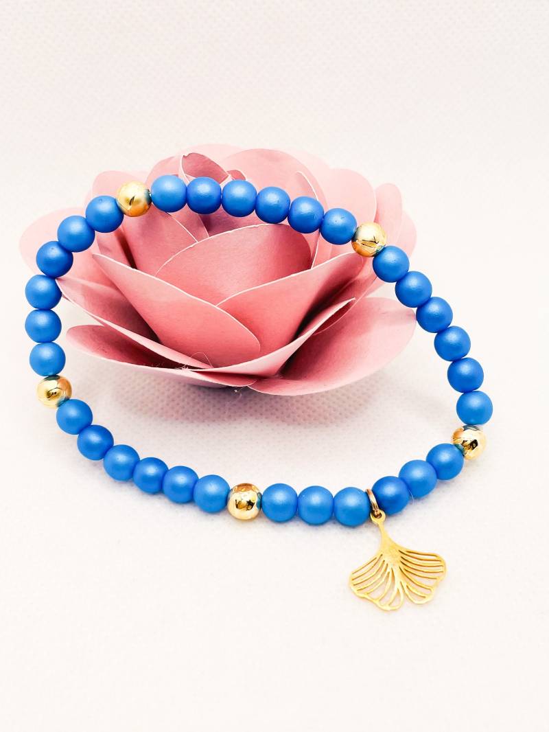 Fußkette, Fußkettchen, Perlenfußkette, Blaue Perlen, Geschenkidee, Sommerschmuck, Perlenartigde, Fußschmuck, Und Goldene Perlen von PerlenartigDE