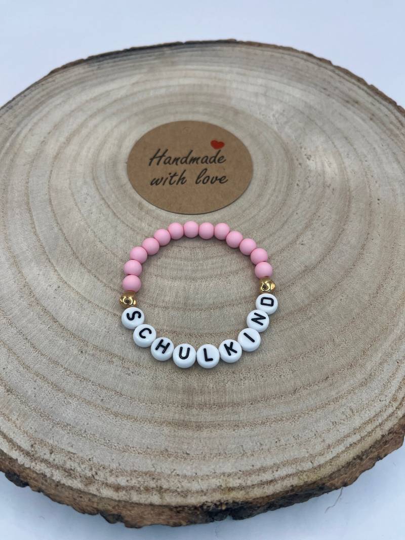 Kinder Perlenarmband Einschulung Schulkind Oder Name Personalisiert Mädchen Schulanfang Junge Perle Armband von Perlenfee131287