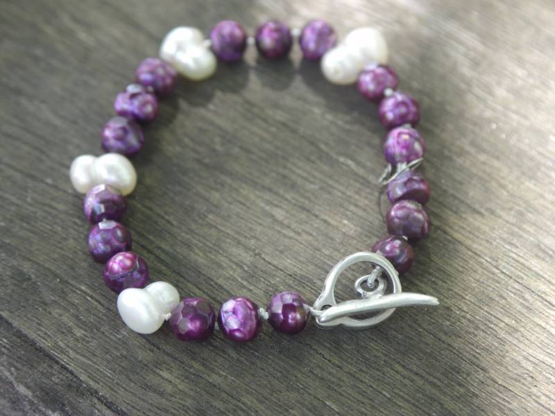 Perlenarmband Sw-Perlen, 925 Silber von Perlenfischzuege