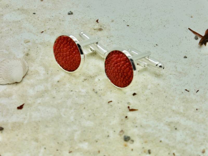 Rochen-Lederschmuck Geschenk Business Manschettenknöpfe Und Ohrhänger von Perlenfischzuege