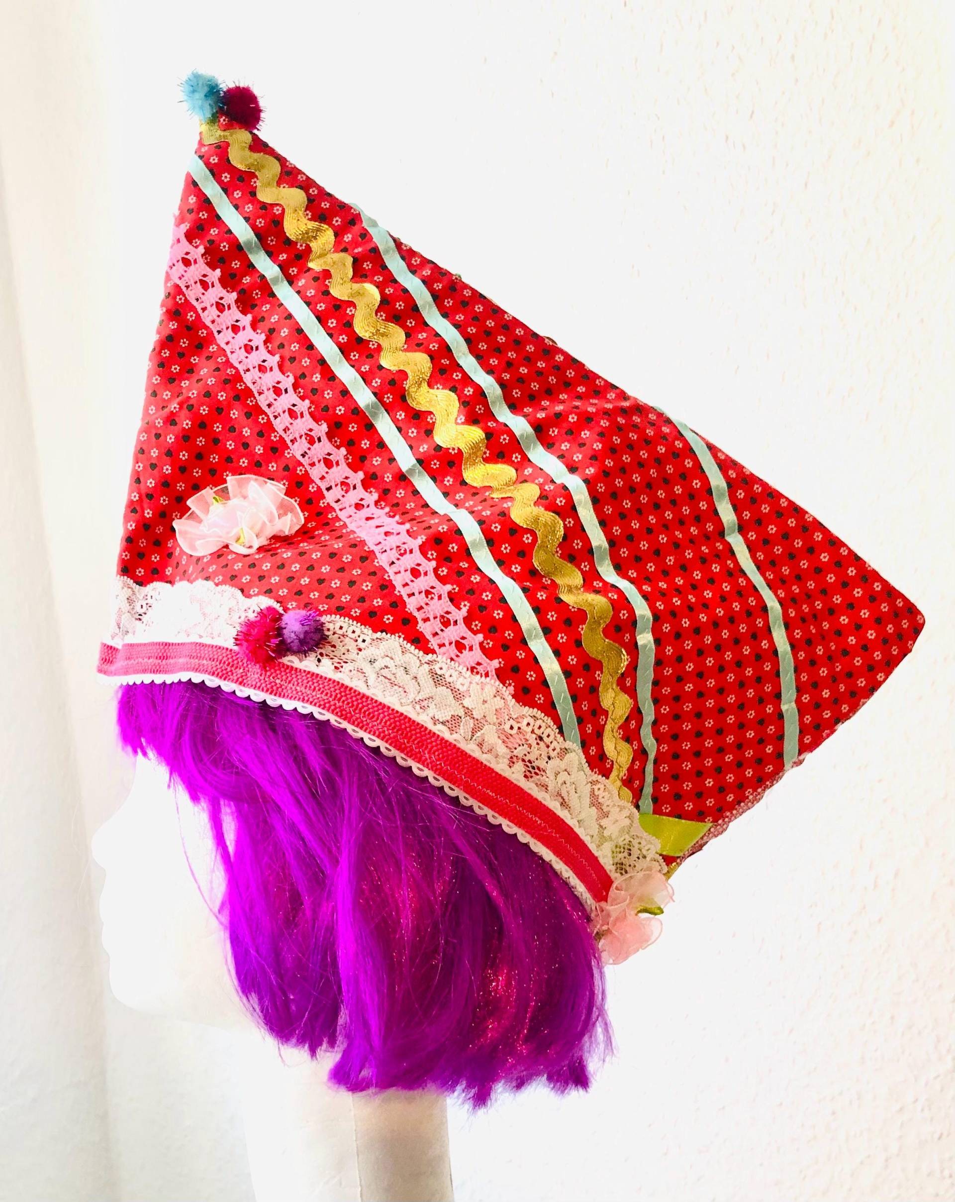 Narrenkappe „Rot Gold" Bunt Karneval Fasching Fasteloovend von Perlenglut