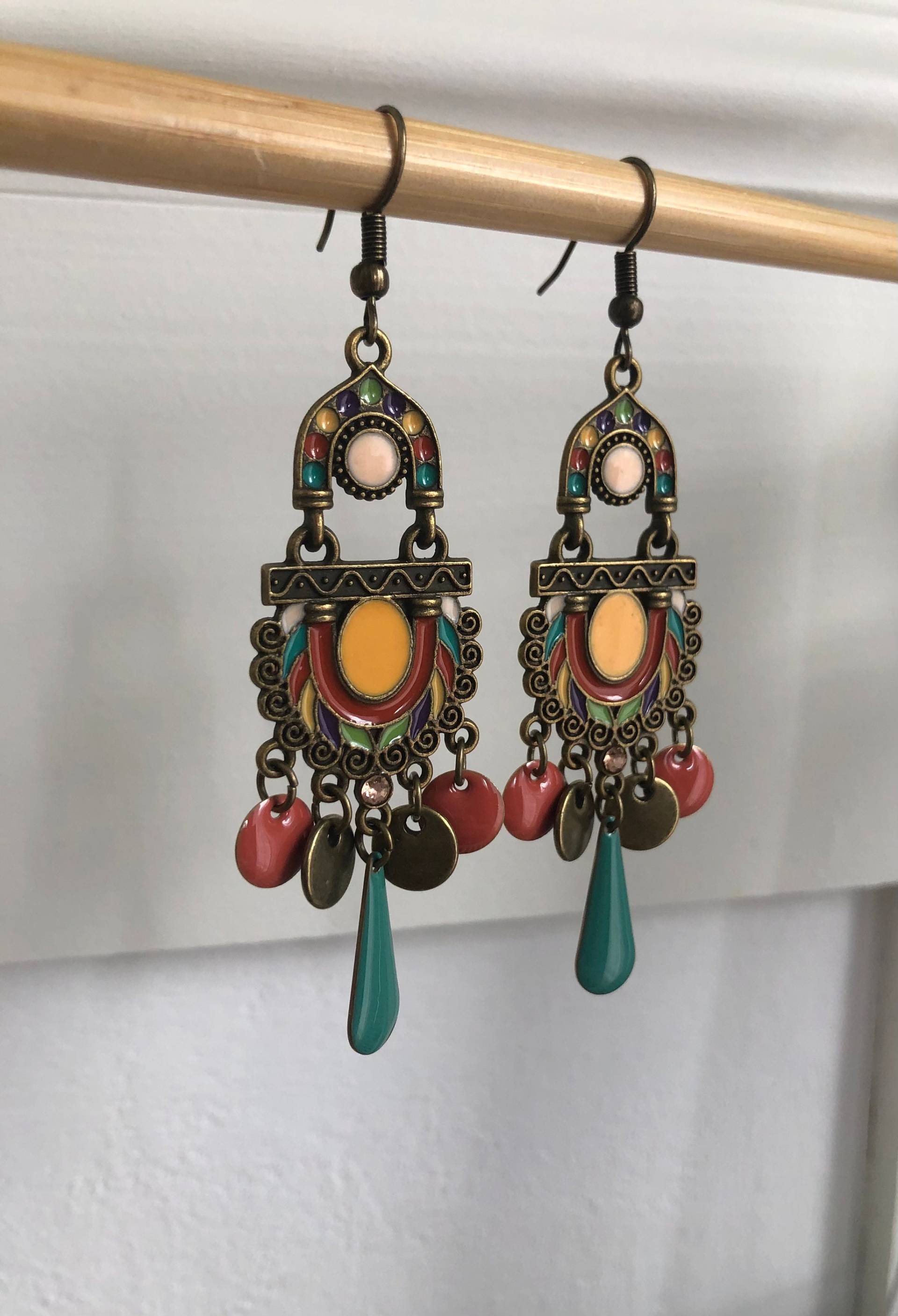 Bunte Ohrringe in Bronze von Perlenlagune