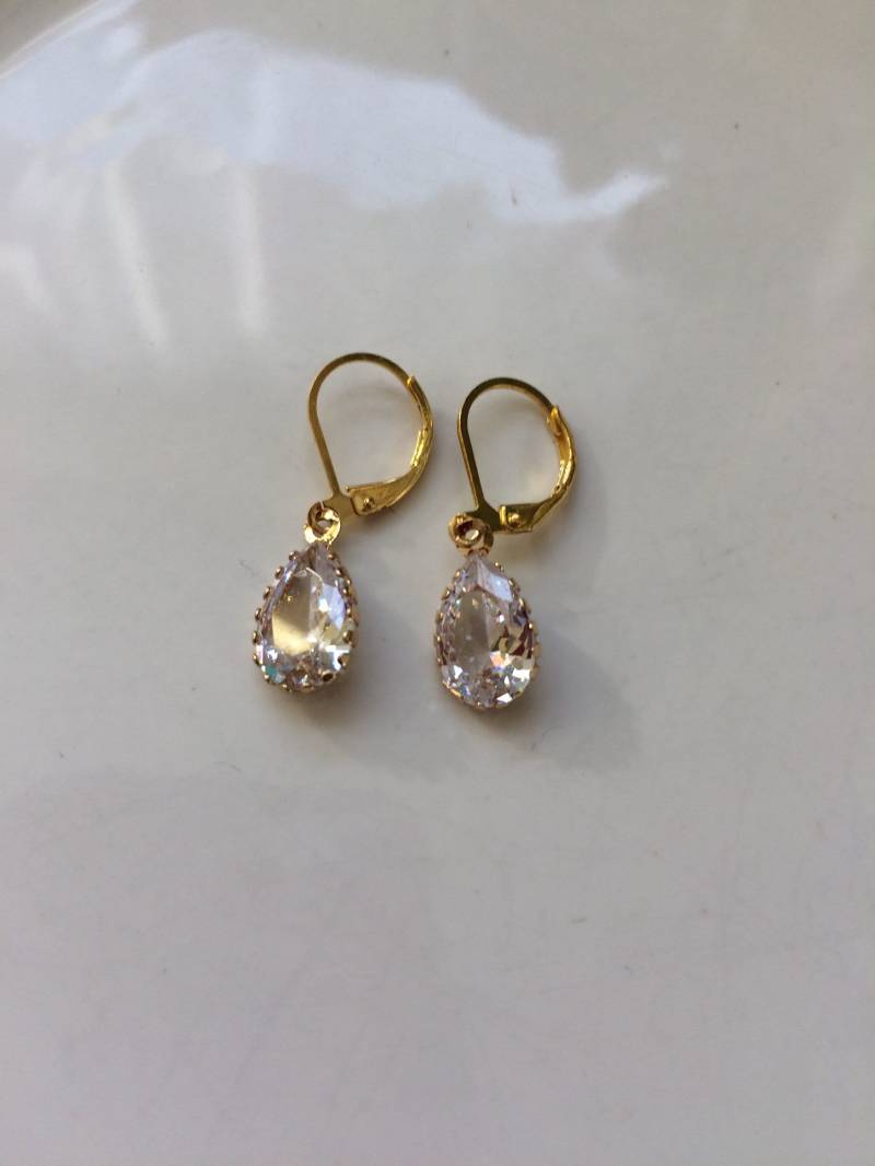 Edle Ohrringe in Gold Kristall von Perlenlagune