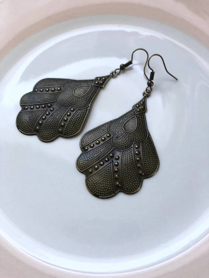 Lange Ohrringe in Bronze von Perlenlagune