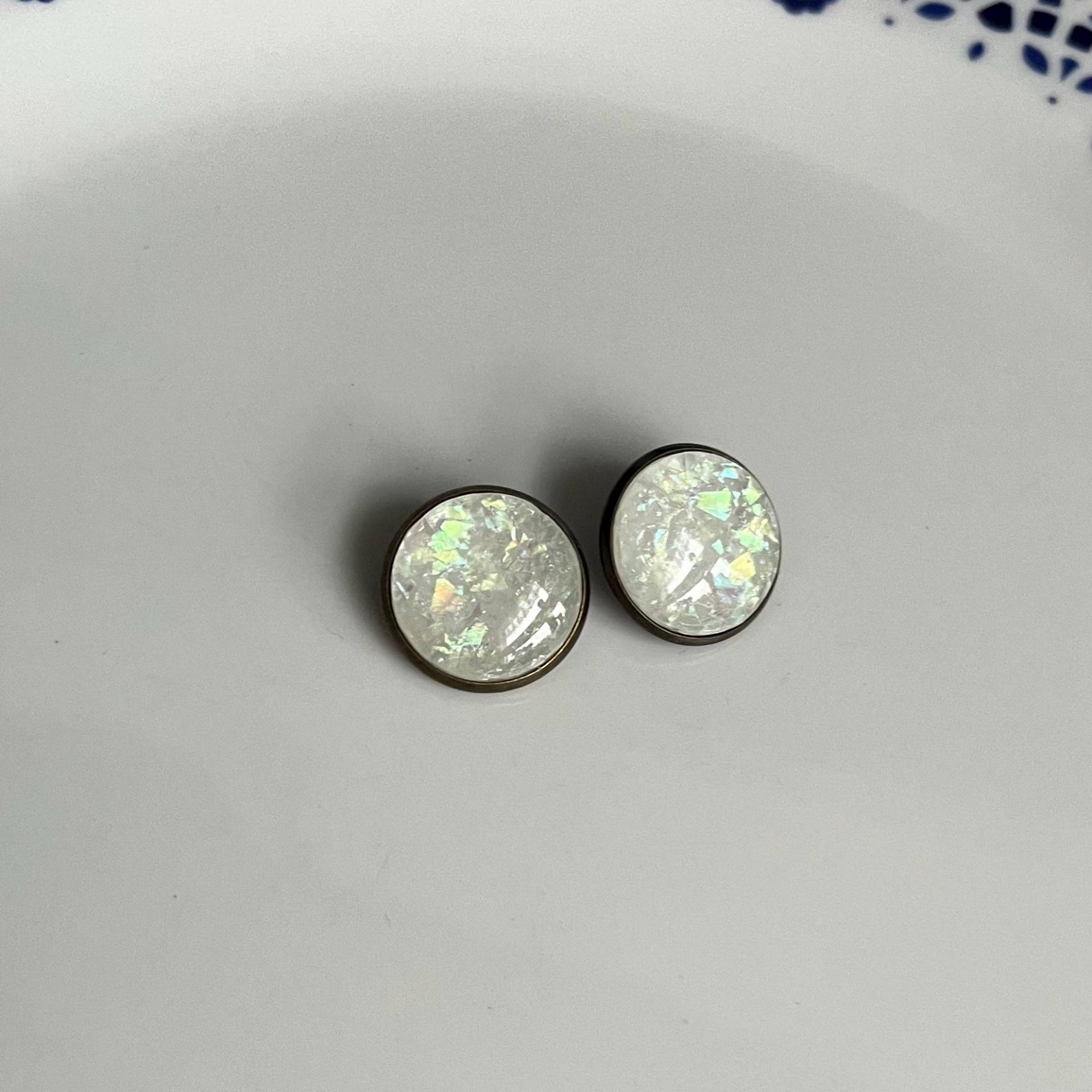 Ohrclips Bronze Irisierend 16mm von Perlenlagune