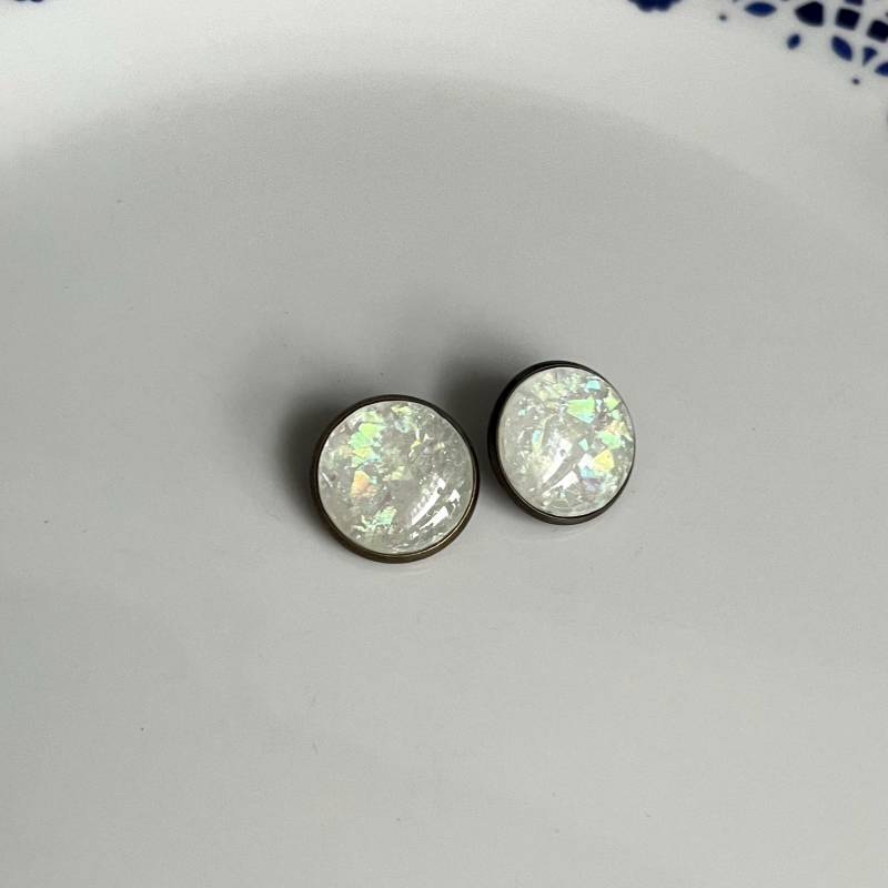 Ohrclips Bronze Irisierend 16mm von Perlenlagune