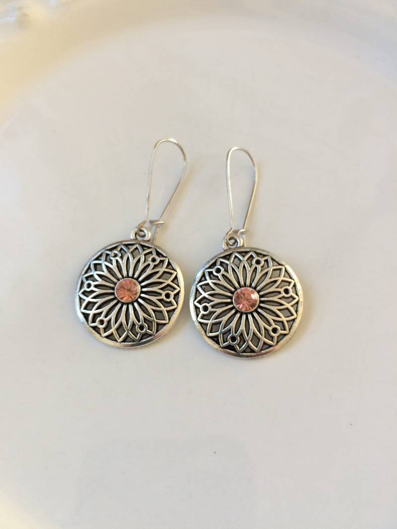 Ornamente Ohrringe Silber Rosa von Perlenlagune